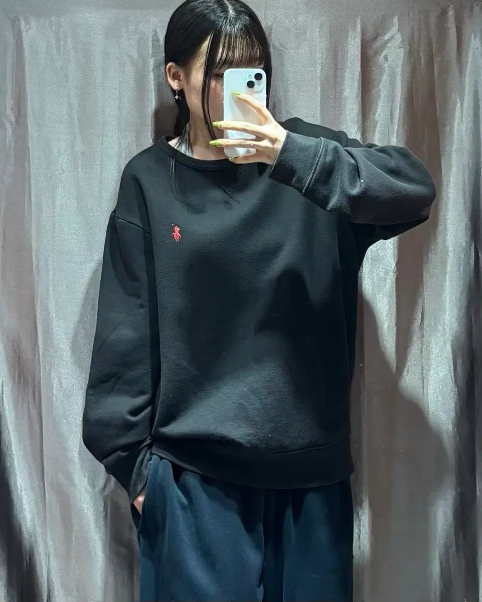 M POLO RALPH LAUREN(ポロラルフローレン) レッドポニー ブラック スウェット