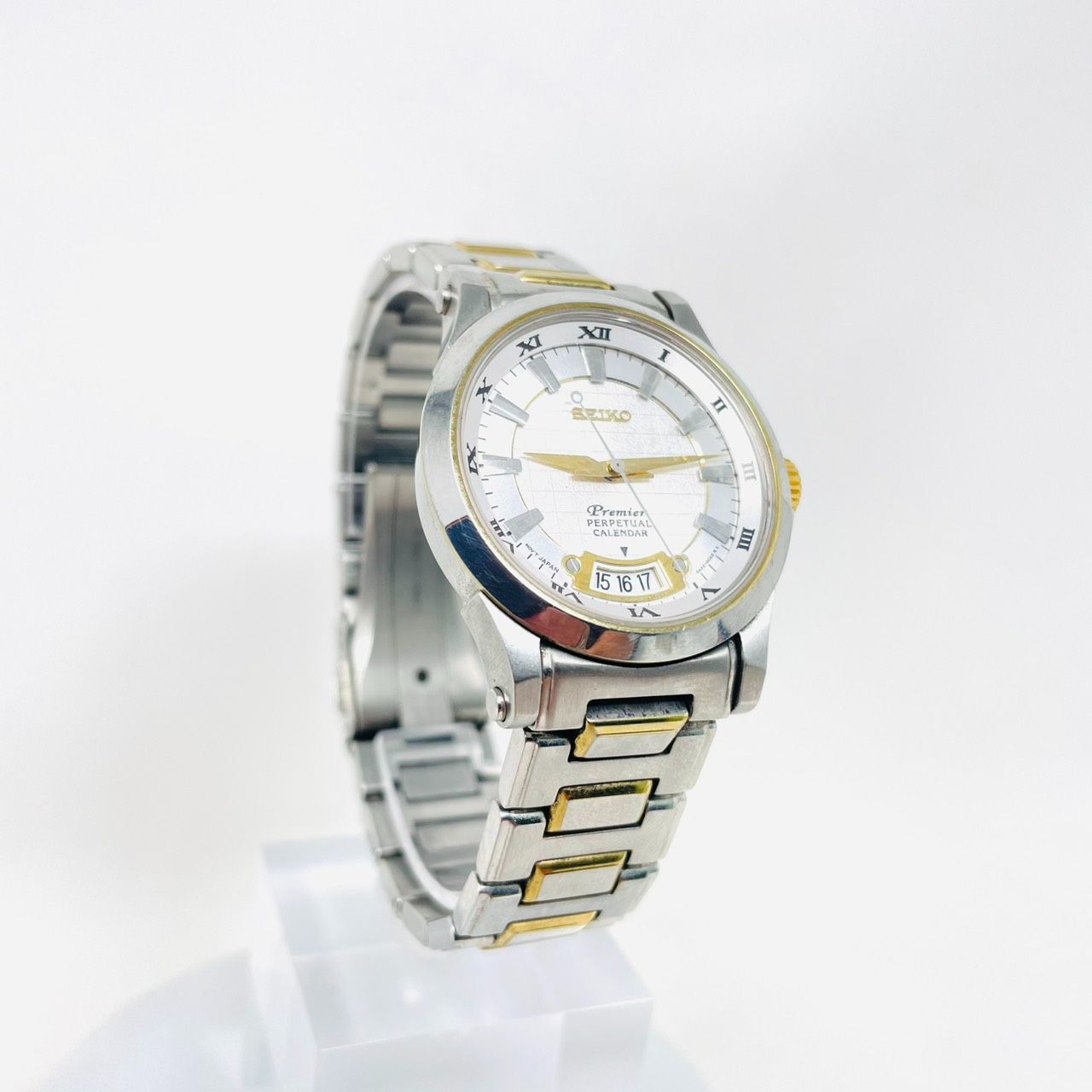 美品 SEIKO パーペチュアルカレンダー クオーツ　デイデイト メンズ腕時計 ❗️✨希少品✨❗️】SEIKO Premier パーペチュアルカレンダー 6A32