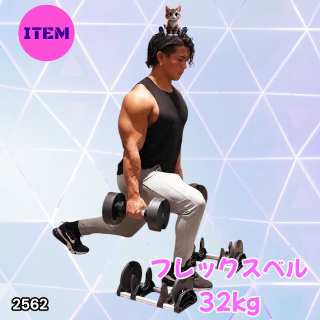 #2562 フレックスベル 可変式 ダンベル 32kg 単品 オールブラック 2kg単位刻み 1秒で重量変化 筋トレ トレーニング オンザニー可能 省スペースで収納可能 ※一部地域離島別途配送料有