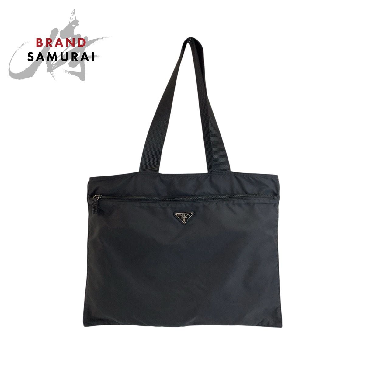 美品 PRADA プラダ テスート 三角ロゴプレート ブラック 黒 ナイロン