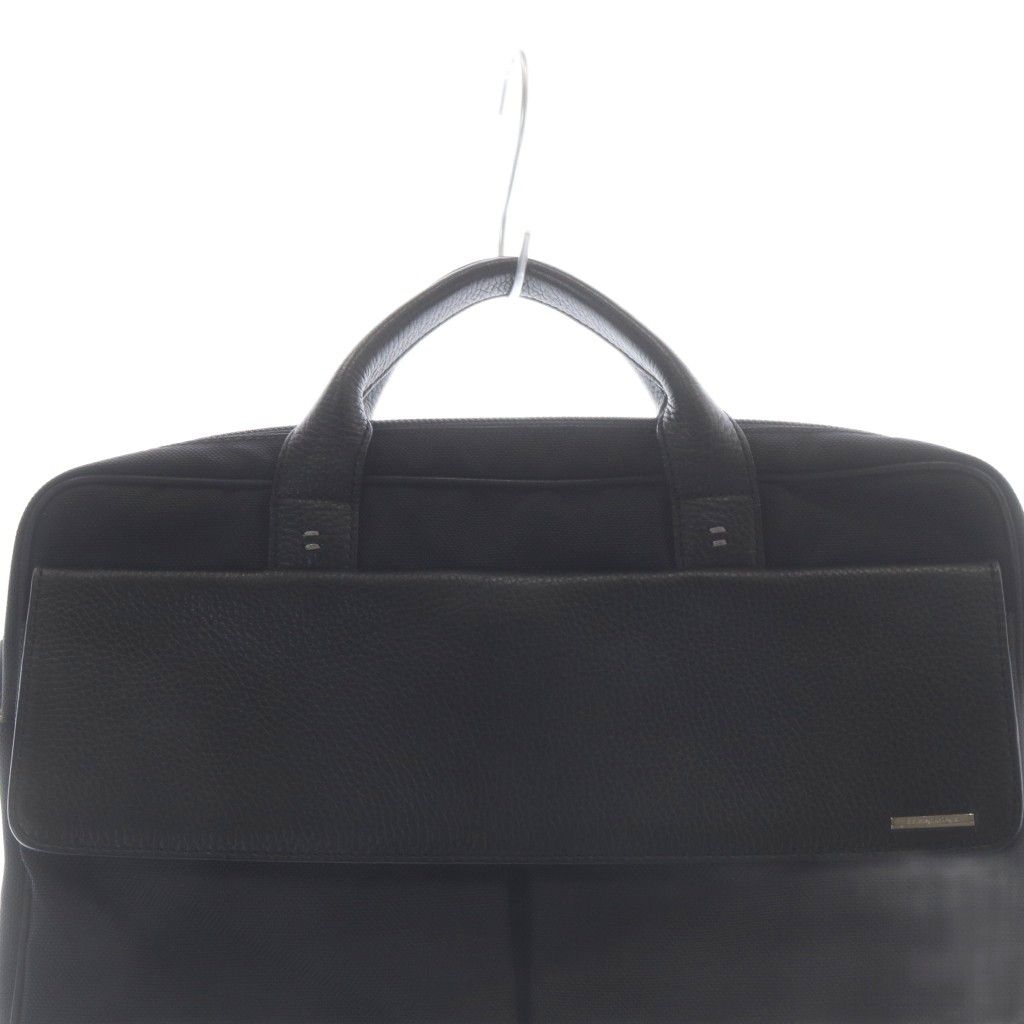 エルメネジルドゼニア Ermenegildo Zegna ナイロンレザービジネスバッグ 黒 エルメネジルドゼニア Ermenegildo Zegna ナイロンレザービジネスバッグ 黒