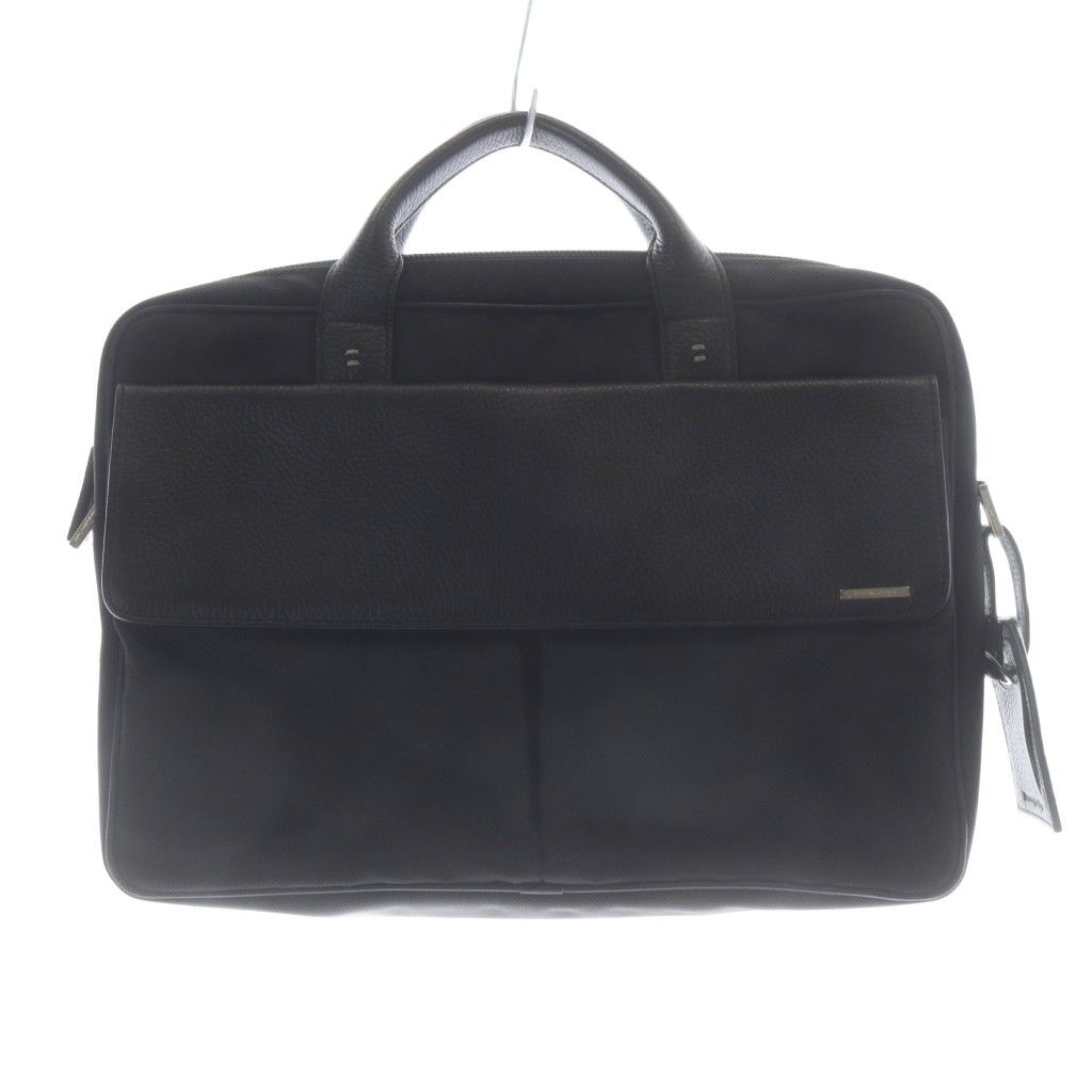 エルメネジルドゼニア Ermenegildo Zegna ナイロンレザービジネスバッグ 黒