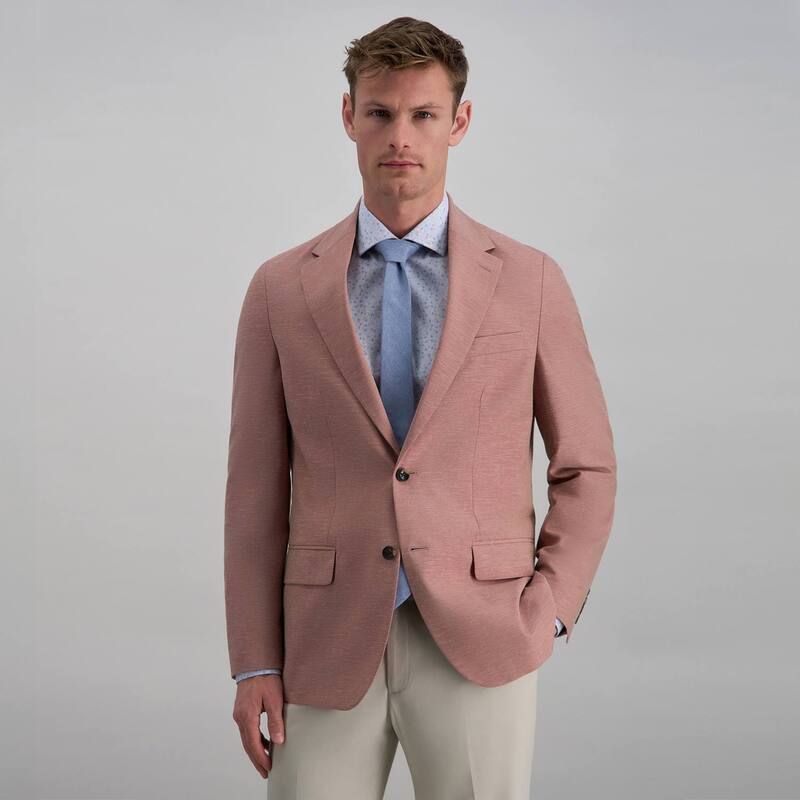ハガー レディース アウター ジャケット・ブルゾン スリムフィット コート Mens Haggar Birdseye Slim Fit Sport Coat Clay