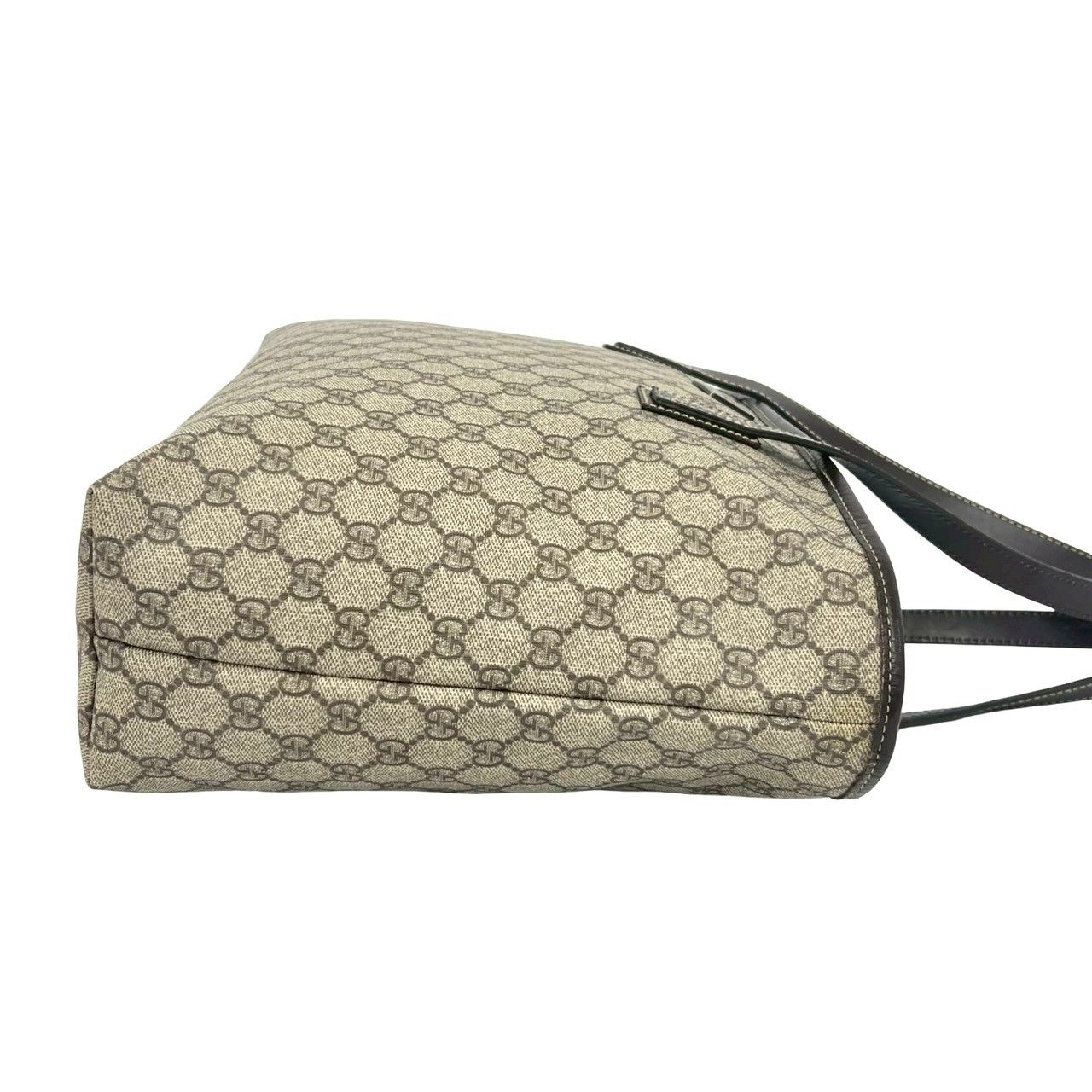 極 美品 GUCCI グッチ GG ロゴ 柄 レザー 本革 トートバッグ セミ
