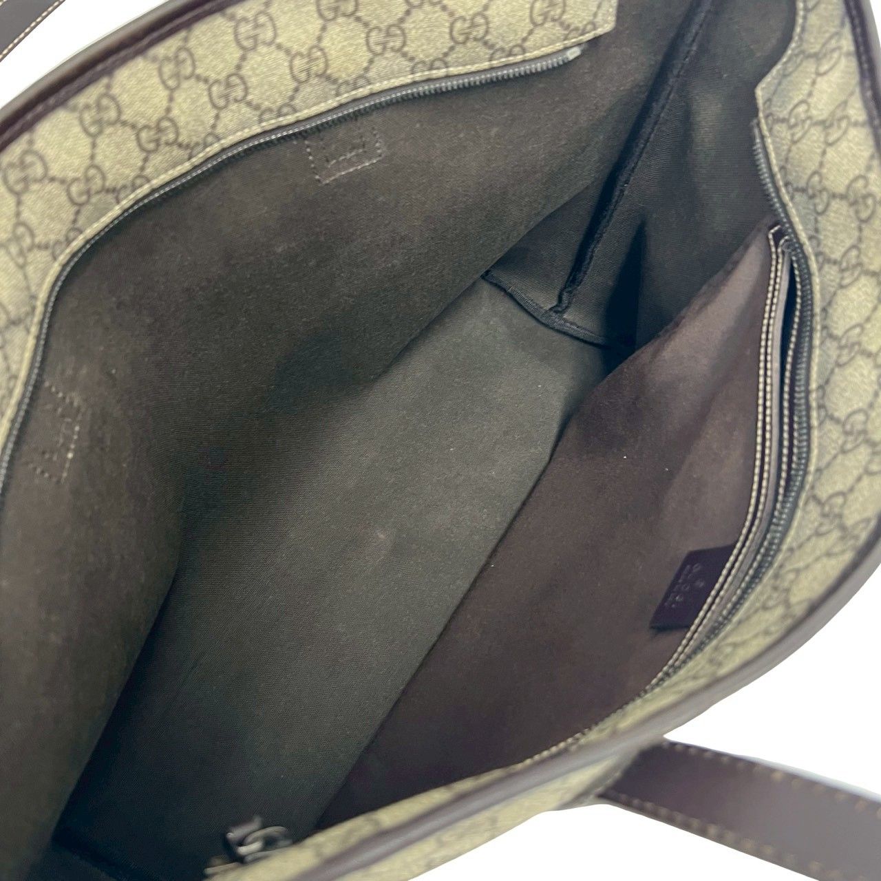 極 美品 GUCCI グッチ GG ロゴ 柄 レザー 本革 トートバッグ セミ