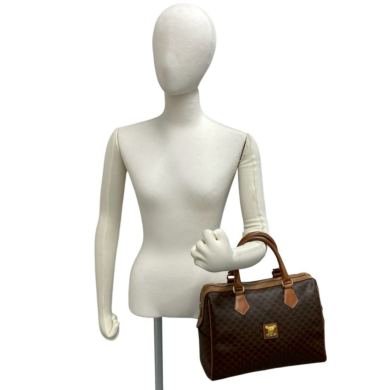 極 美品 CELINE セリーヌ ヴィンテージ マカダム 柄 トリオンフ ロゴ