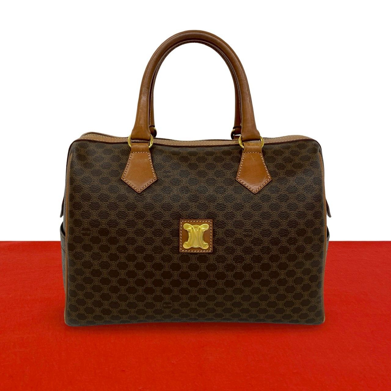 極 美品 CELINE セリーヌ ヴィンテージ マカダム 柄 トリオンフ ロゴ