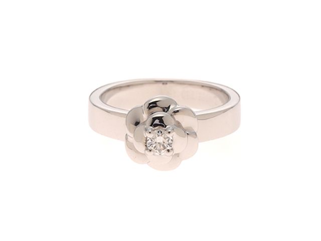 CHANEL シャネル ジュエリー カメリア リング 指輪 ダイヤモンド K18ホワイトゴールド 6号 6.4g【中古】【473】