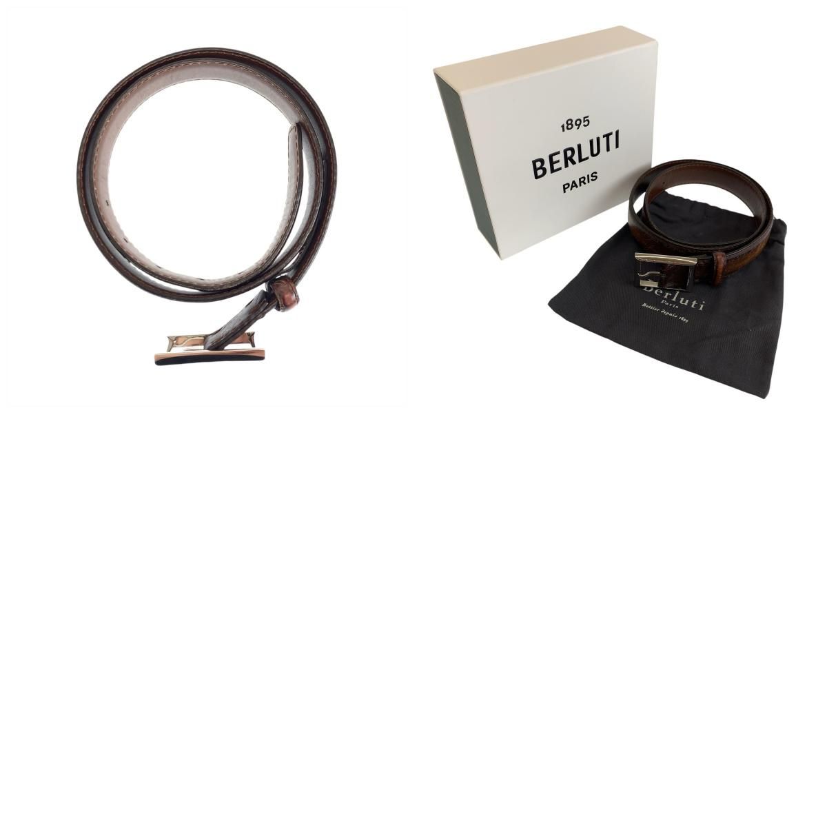 Berluti ベルルッティ カリグラフィ 80cm/32インチ ブラウン シルバー 