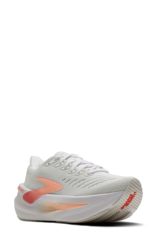 ブルックス レディース シューズ スニーカー Brooks Glycerin Max 2 Hybrid Running Shoe White Coral Peach ホワイト
