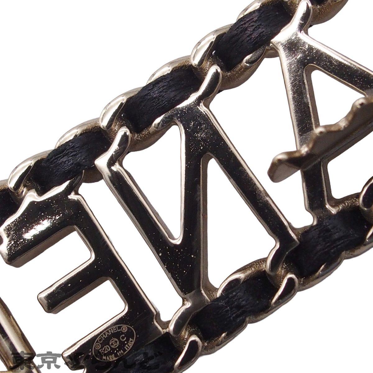 シャネル CHANEL ヘアクリップ ロゴ バレッタ B20C ゴールドxブラック