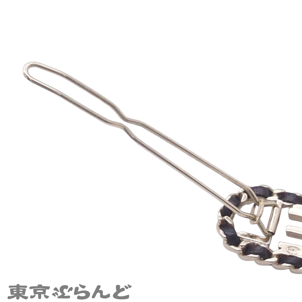 シャネル CHANEL ヘアクリップ ロゴ バレッタ B20C ゴールドxブラック