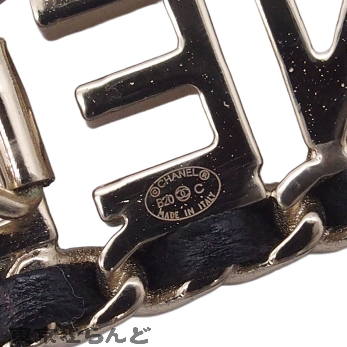 シャネル CHANEL ヘアクリップ ロゴ バレッタ B20C ゴールドxブラック