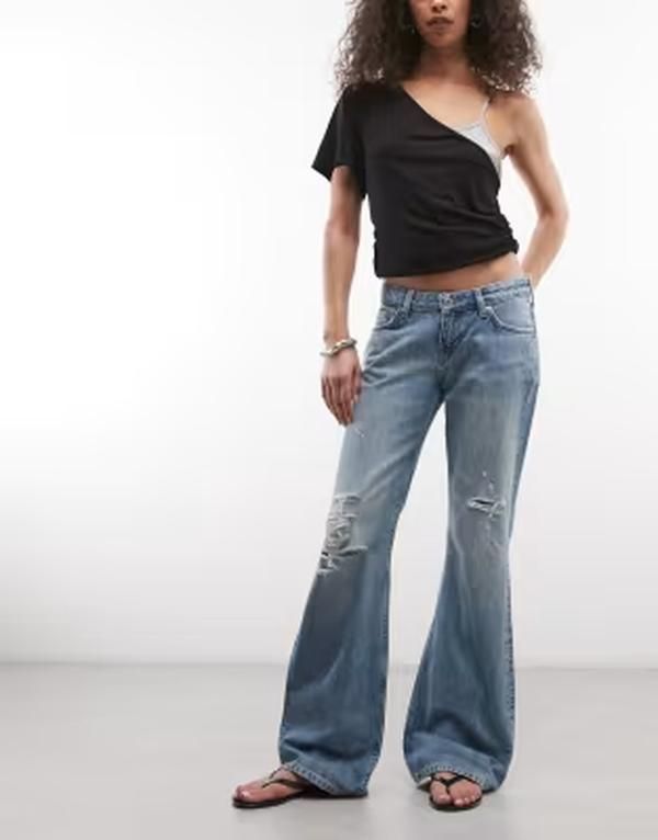 ウィークデイ レディース ボトムス デニムパンツ ジーンズ Weekday Nova lowaist slim flared jeans wash Captain blue ブルー