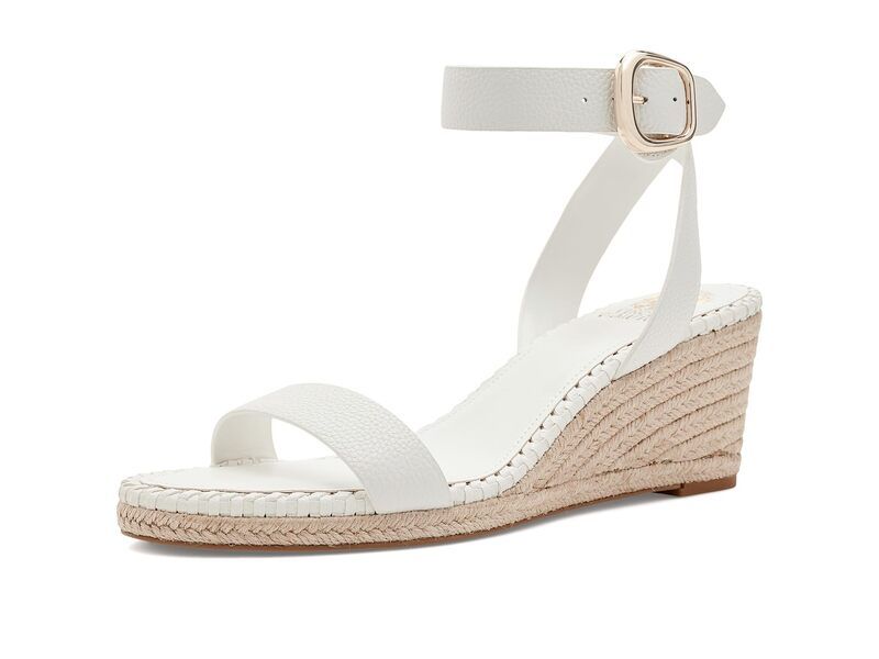 ヴィンスカムート レディース シューズ ヒール サンダル アンクル Vince Camuto Fainel Ankle Strap Espadrille Wedge Sandals Bianco
