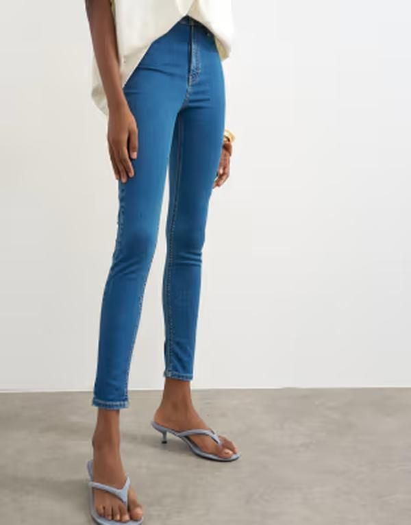 トップショップ レディース ボトムス デニムパンツ ヴィンテージーンズ Topshop Joni high rise skinny jeans in vintage Blue ブルー