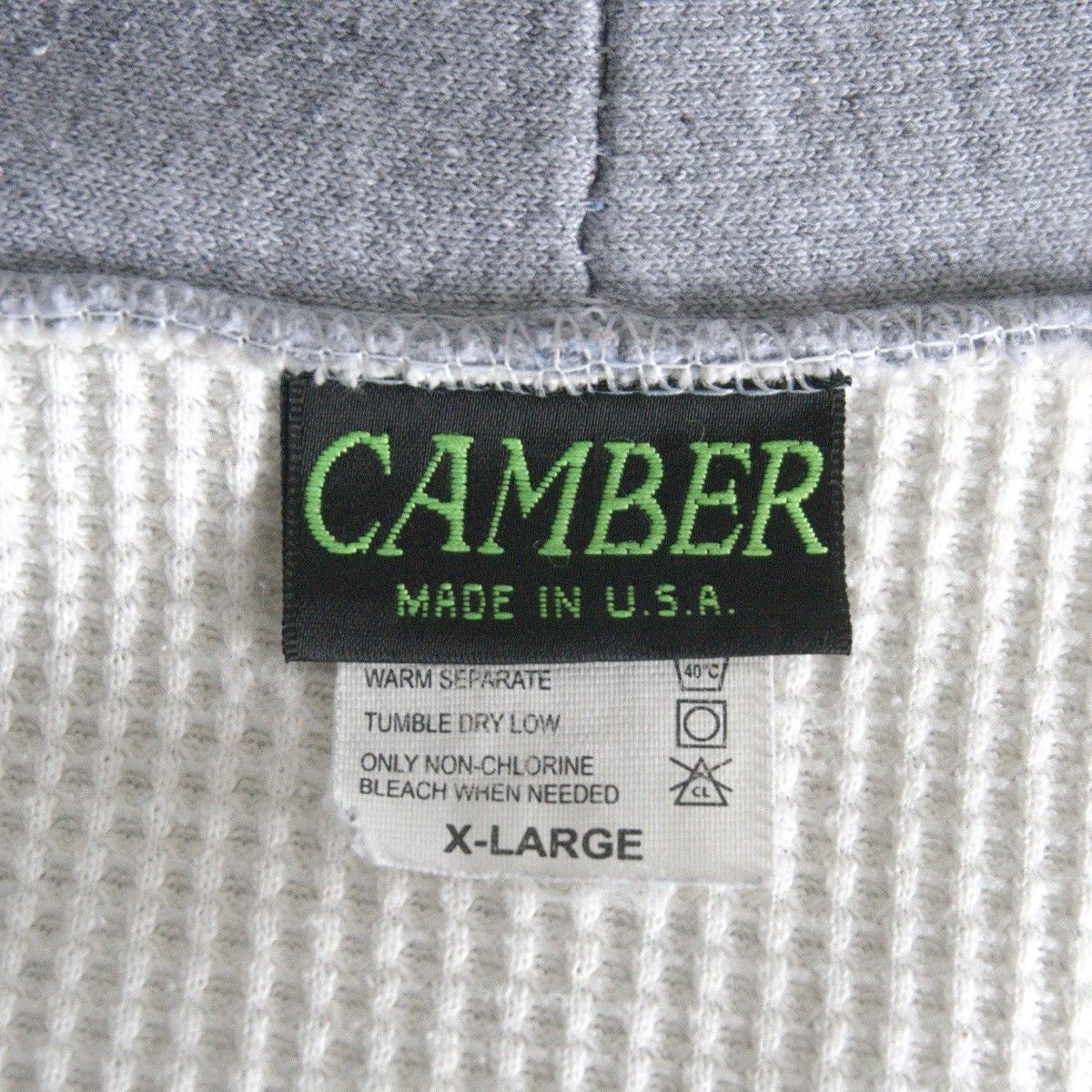 90s/USA製】CAMBER 【裏地 サーマル ジップ フーディ】 XL キャンバー