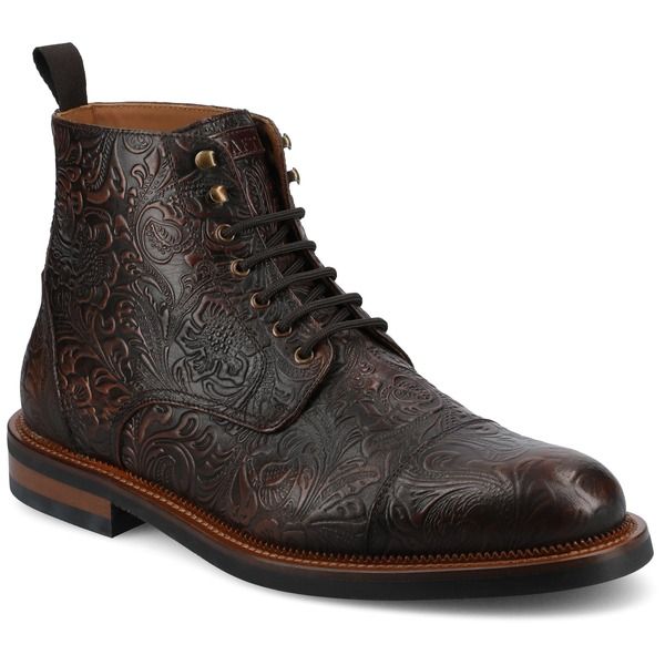 タフト メンズ シューズ ブーツ・レインブーツ TAFT Mens Rome Dress Boot Brown Floral ブラウン