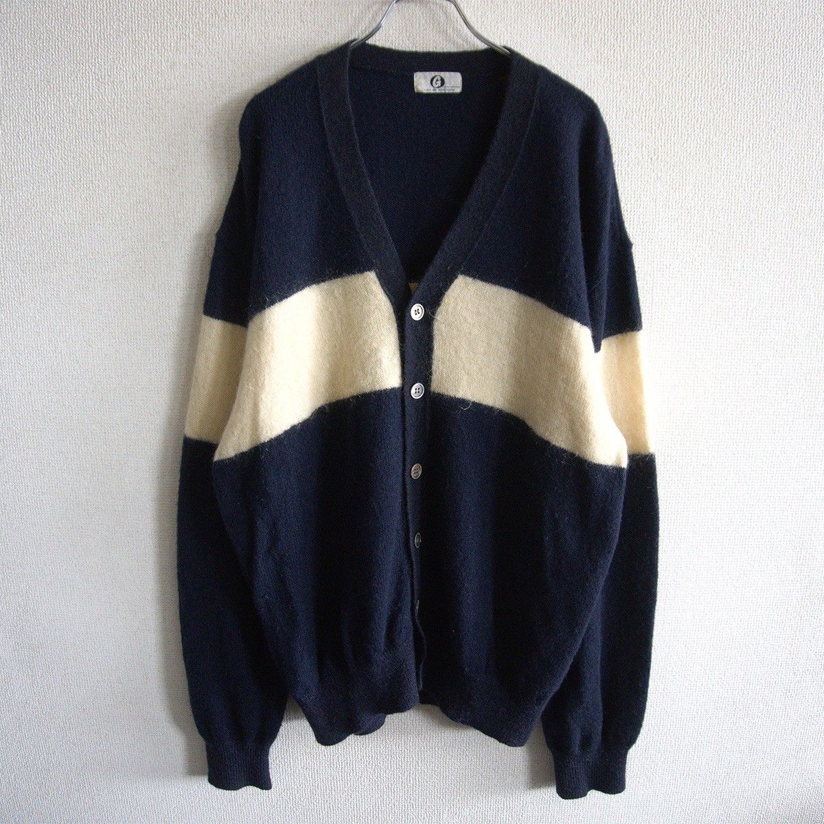 美品】GOOD ENOUGH【ウール ナイロン バイカラー カーディガン】M
