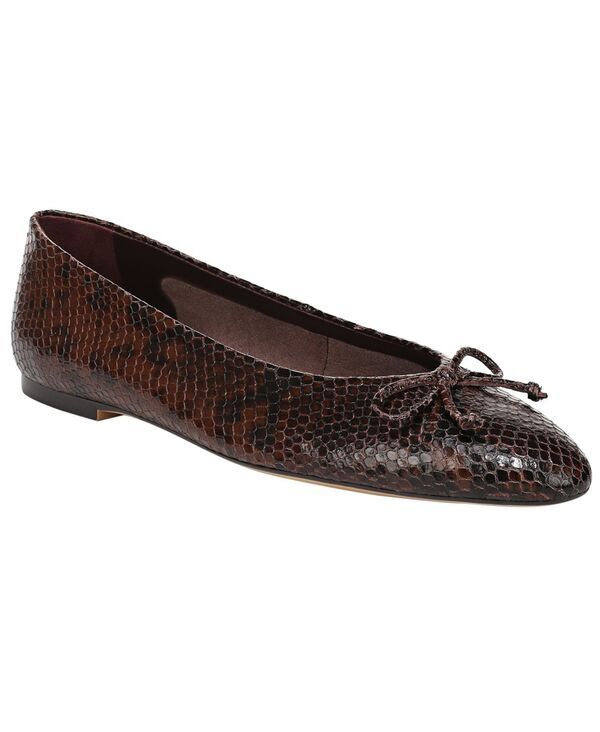 フランコサルト レディース シューズ パンプス Franco Sarto Womens Rosalee3 Almond Toe Ballerina Flats Dark Brown Snake Pri