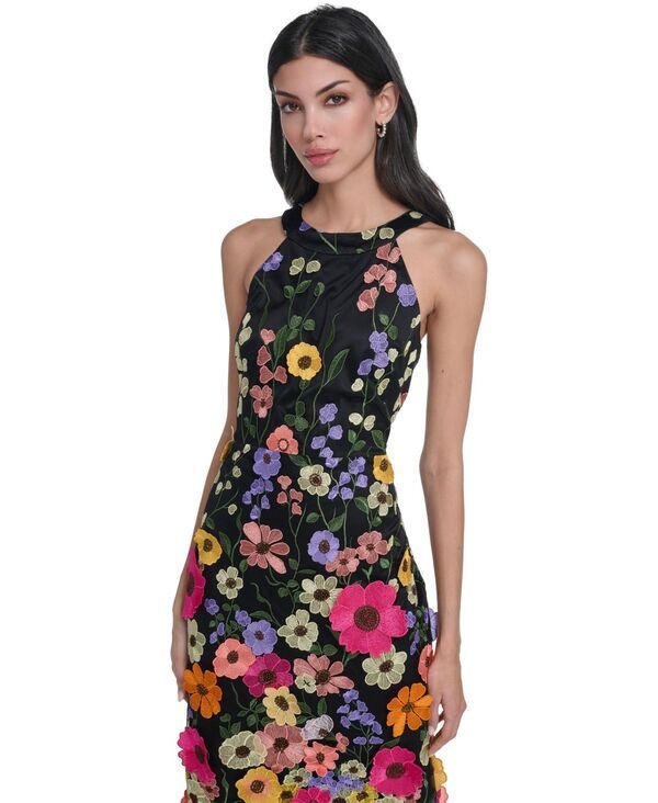 エリザジェイ レディース トップス ワンピース フラワー柄 フラワー Eliza J Womens 3D Floral Sheath Dress Black Multi ブラック