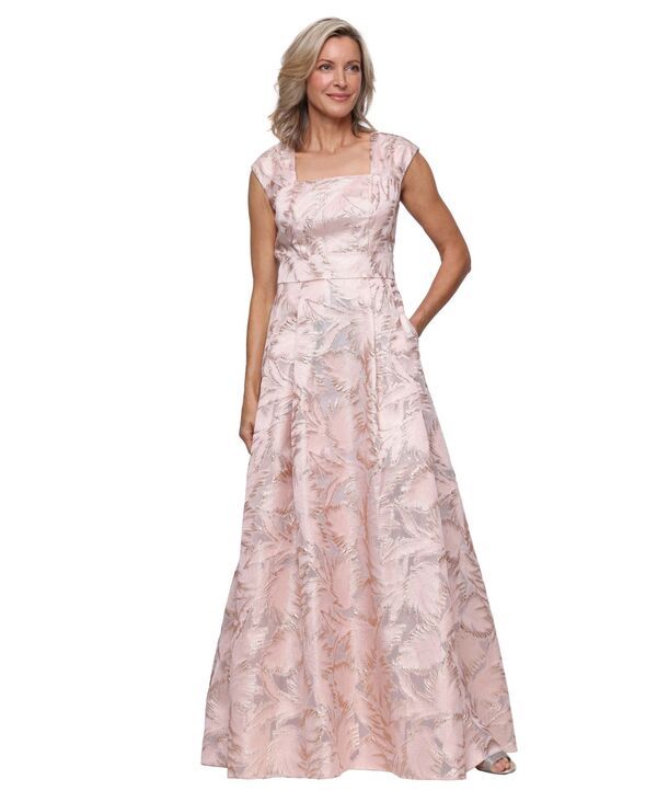 アレックスイブニングス レディース トップス ワンピース ノースリーブ Alex Evenings Womensleeveless Jacquard Gown Rose Gold ゴールド