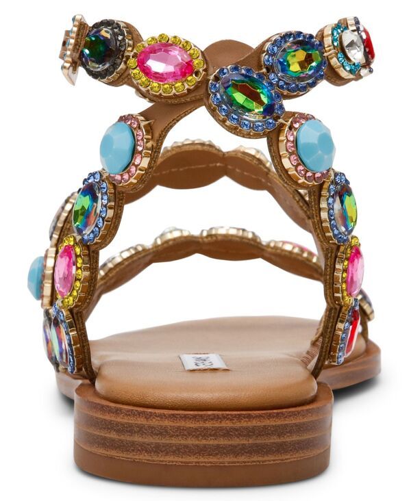 スティーブ マデン レディース シューズ サンダル Steve Madden Womens Tawnie Gemstone Round Toe Flat Sandals Bright Multi Rh