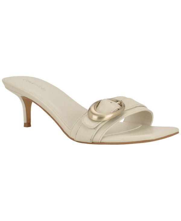 カルバンクライン レディース シューズ サンダル ヒール Calvin Klein Womens Neveena Buckle Strap Kitten Heel Dressandals Ivory