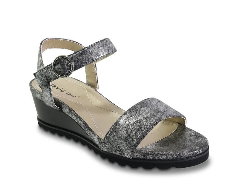 ダイビッドテイト レディース シューズ サンダル David TateKnockout Wedge Sandal Pewter Metallic ピューター