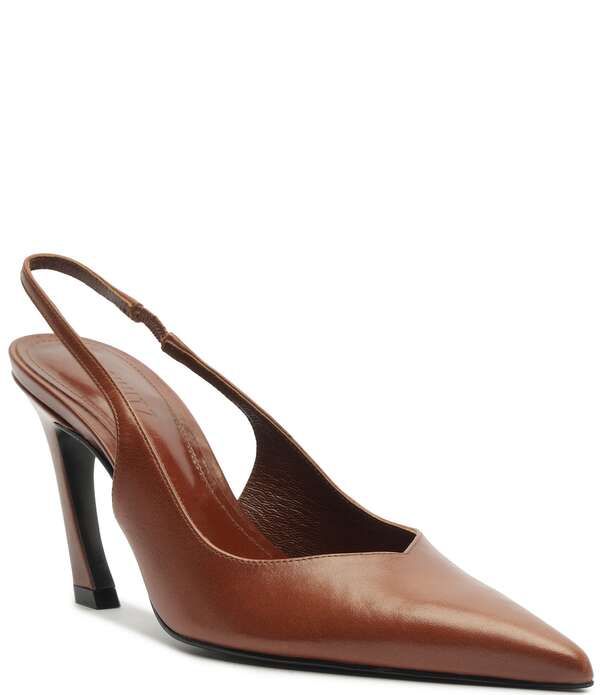 シュッツ レディース シューズ ヒール レザー Schutz Lexi Sling Leather Pointed Toe Pumps Warm Toffee