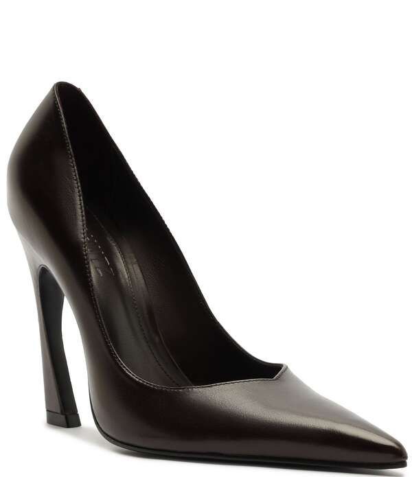 シュッツ レディース シューズ ヒール レザー Schutz Lexi Leather Pointed Toe Pumps Dark Brown ブラウン