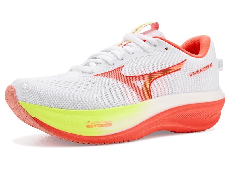 ミズノ レディース シューズ スニーカー Mizuno Wave Rider 30 WhiteFlamingo ホワイト