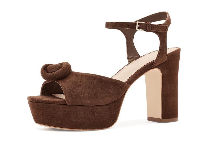 サンク ア セプト レディース シューズ ヒール プラットフォーム サンダル スエード Cinq A Sept Arianna Suede Platform Sandals Dark Sepia