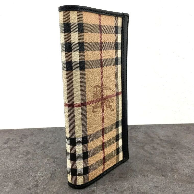 極美品 BURBERRY 長財布 ベージュ ノバチェック PVC レザー 箱付き 332