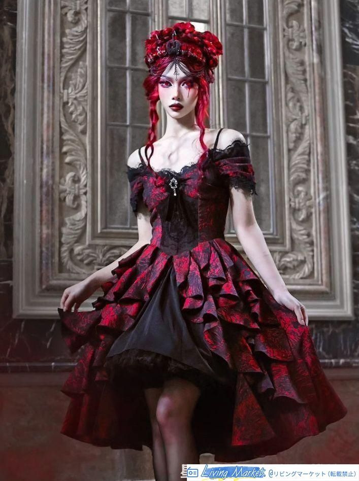 lolita 豪華姫系ワンピース 豪華フルセット 撮影会 舞台演出 推し活 ハロウィン 仮装 可愛 レトロ風 オリジナル jsk ロリータ ワンピース 美しい刺繍 CS629P008