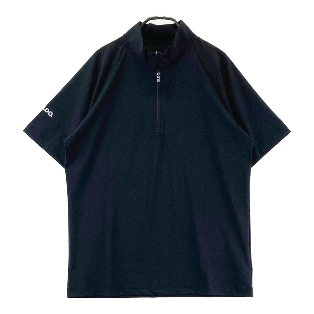サイズ：L SLDO. エスルド ハーフジップ 半袖Tシャツ ブラック系 [240101726913] ゴルフウェア メンズ ストスト