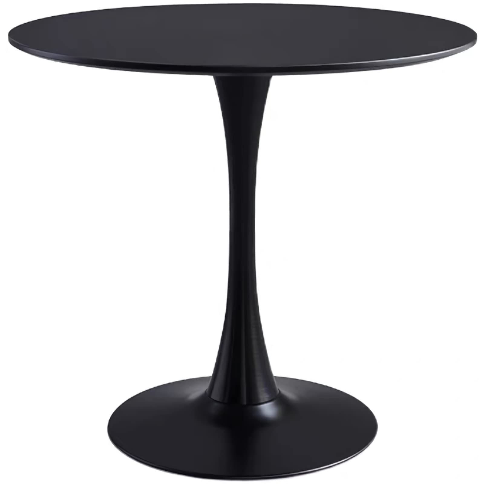 丸テーブル ダイニングテーブル 幅60m 幅70m 幅80m サイドテーブル カフェテーブル在宅ワーク 勉強机 作業台 食卓 リビングテーブル パソコン デスク (MDF天板 70cm, ブラック)ｍａ