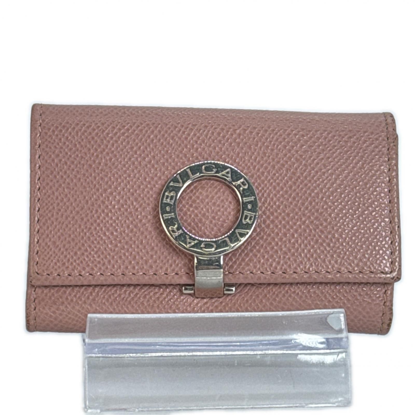 BVLGARI ブルガリ 30424 6連キーケース 6連 ロゴクリップ ピンクベージュ 2365936Y ピンク レザー 鍵 ファッション小物