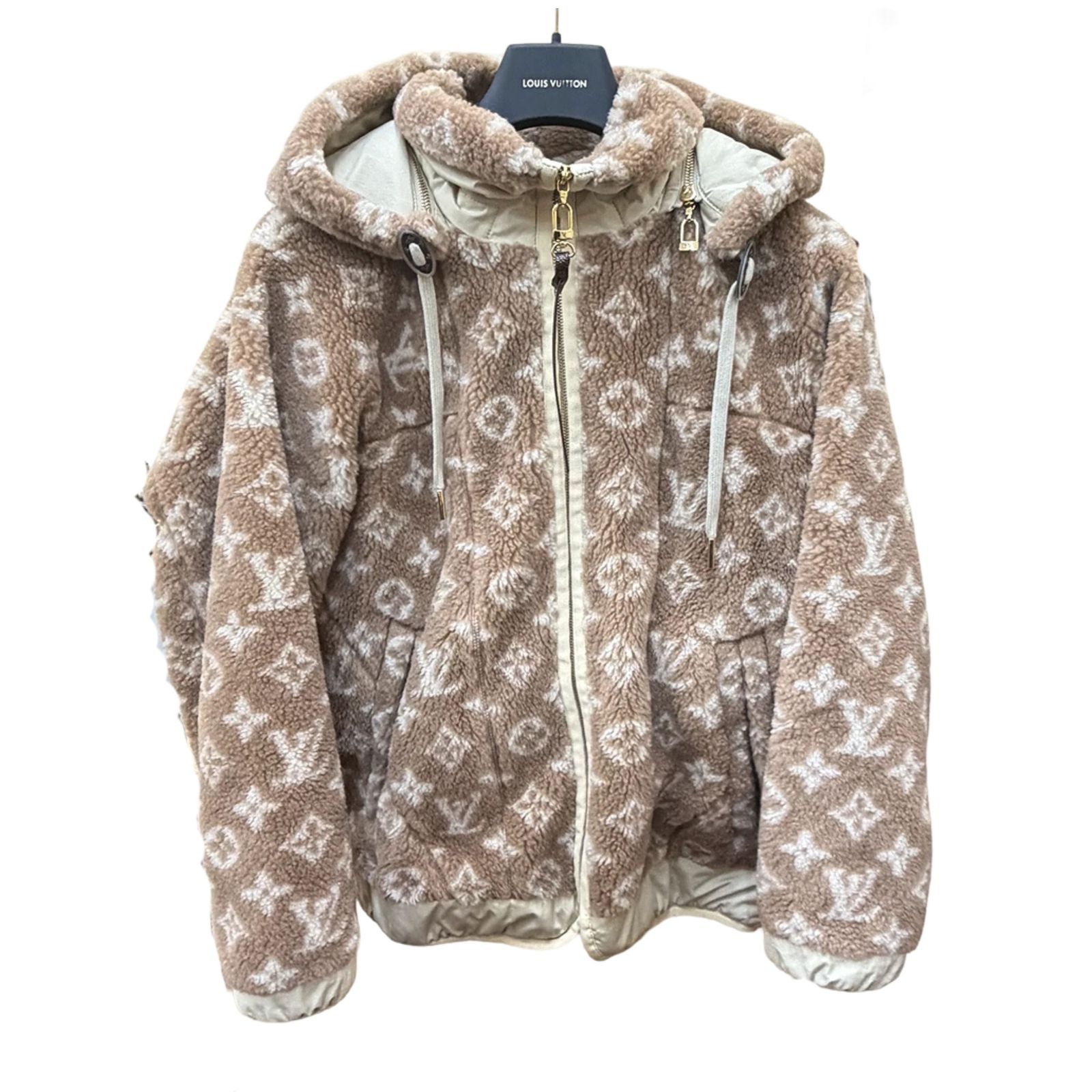 ルイヴィトン モノグラム フーデッド フリースジャケット 1A1P51 36サイズ(Sサイズ相当) マロン LOUIS VUITTON 【2025年11月購入】