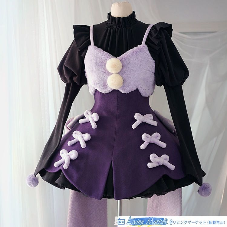 星光Lolita 小小的魔法と願い ロリータワンピース OP ドレス ピンク パープル チョコレート 全3色 魔法少女風 可愛らしい尾付き 日常・イベント コスプレ対応 ワンピース 衣装 コスプレ衣装 ゴスロリ ロリータ 全3色 CS629P196