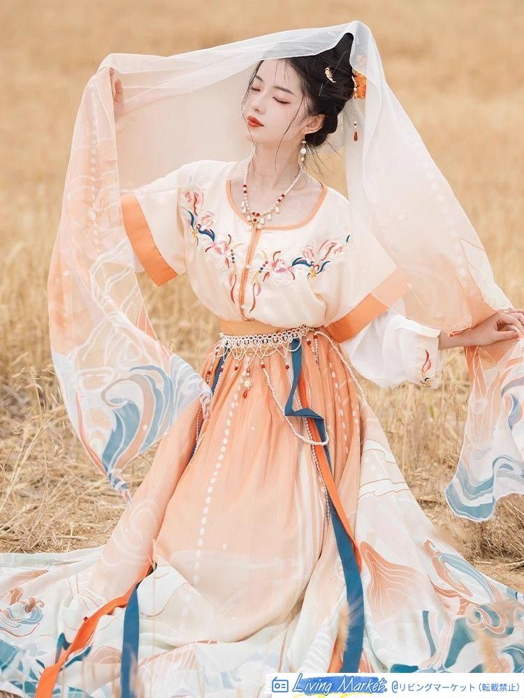 漢服 フルセット 中華風 唐装 仙女スタイル 刺繍入り コスプレ衣装 民族風 ワンピース ゴスロリ風 キャラクター衣装 学園祭用 文化祭用 舞台演出用 日常着 プレゼント用 レディース用 CS629P145