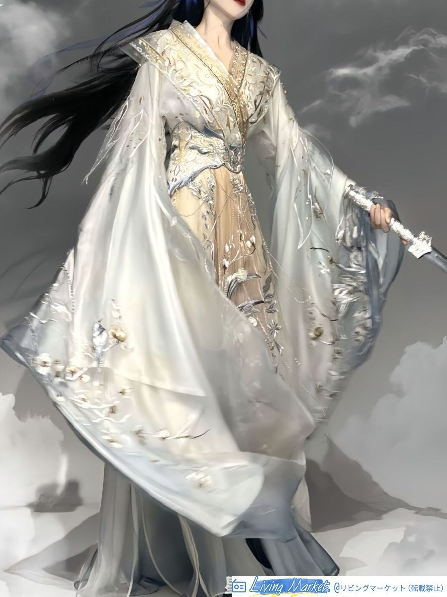 超仙 瑶光 改良魏晋風 漢服 コスプレ衣装 全セット 大袖衫+里衣+下裙 豪華刺繍入り 優雅仙侠スタイル 漢元素 古典風 デザイン 女性用 ハンドメイド 軽量 快適 特別イベント向け 高品質 大人気 CS629P064
