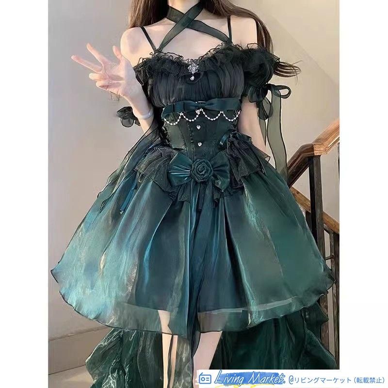 lolita 豪華姫系ワンピース 豪華フルセット 撮影会 舞台演出 推し活 ハロウィン 仮装 可愛 レトロ風 オリジナル jsk ロリータ ワンピース 美しい刺繍 CS629P038