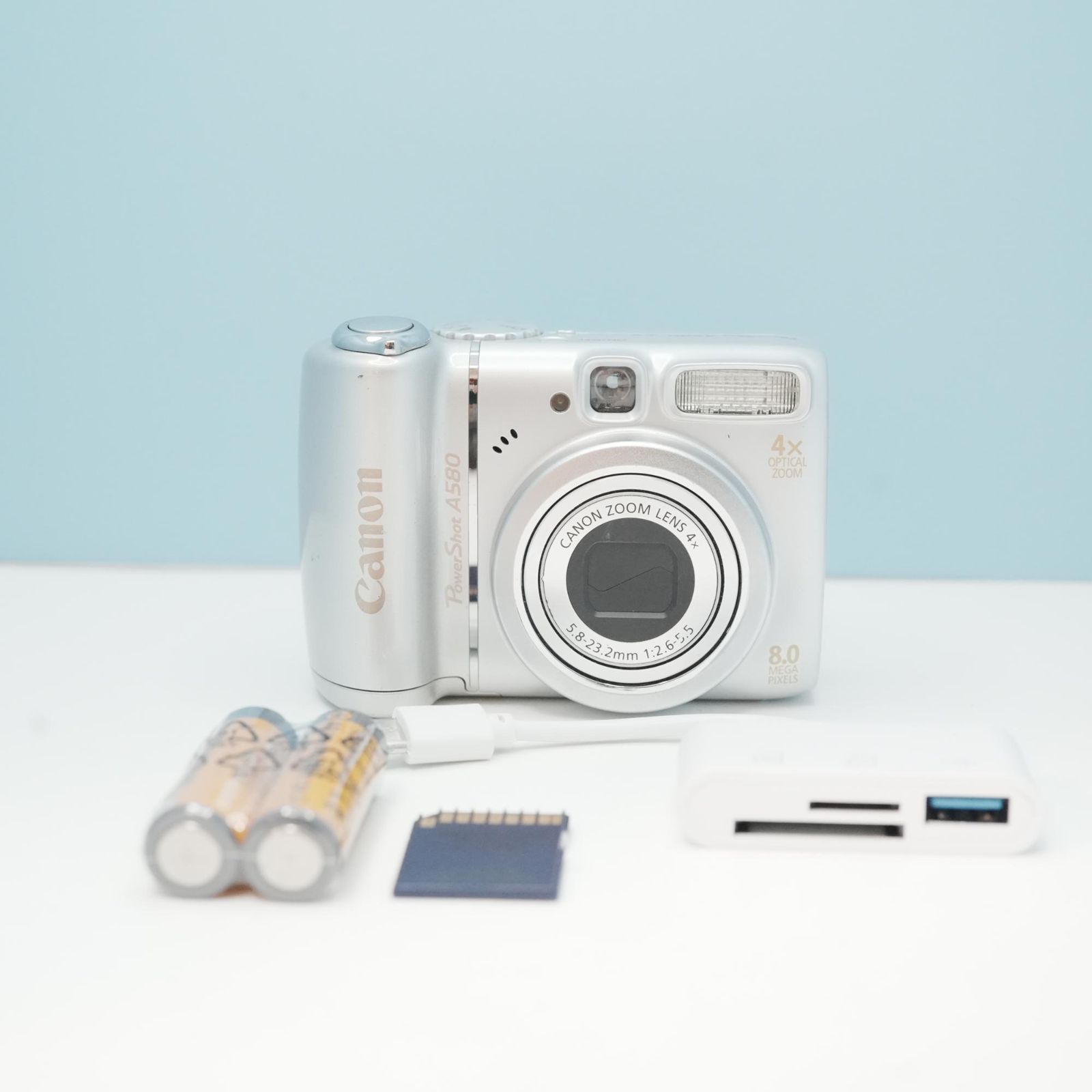 Canon PowerShot N ホワイトスマホ転送OK Canon PowerShot A580 デジカメ スマホ転送OK フルセット 美品 a6878