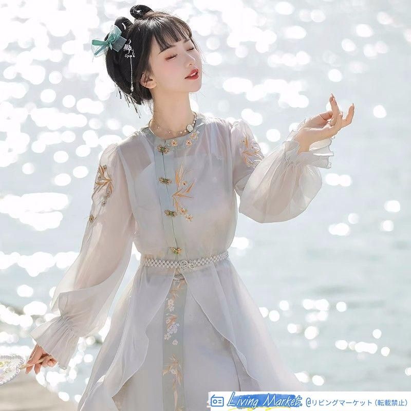 漢服 フルセット 中華風 唐装 仙女スタイル 刺繍入り コスプレ衣装 民族風 ワンピース ゴスロリ風 キャラクター衣装 学園祭用 文化祭用 舞台演出用 日常着 プレゼント用 レディース用 CS629P121