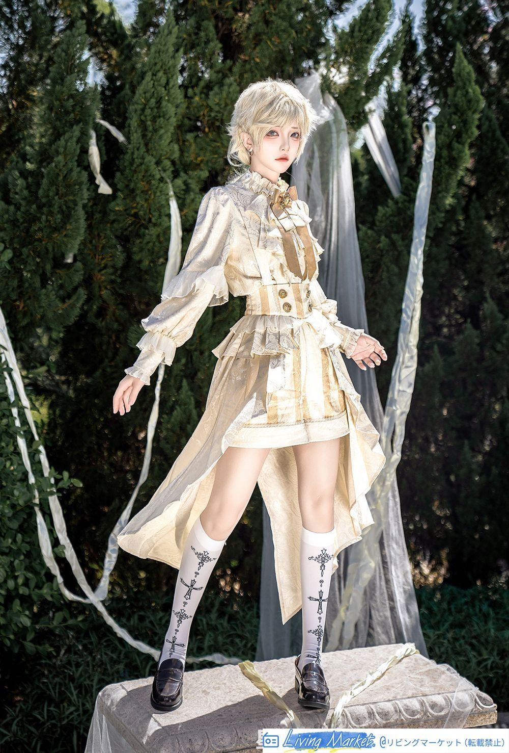 ロリータゴシック風 王子様コスチューム 高級感あふれる 貴族スタイル 春秋用セットアップ 背中ベルト付き フリーサイズ CS629P199