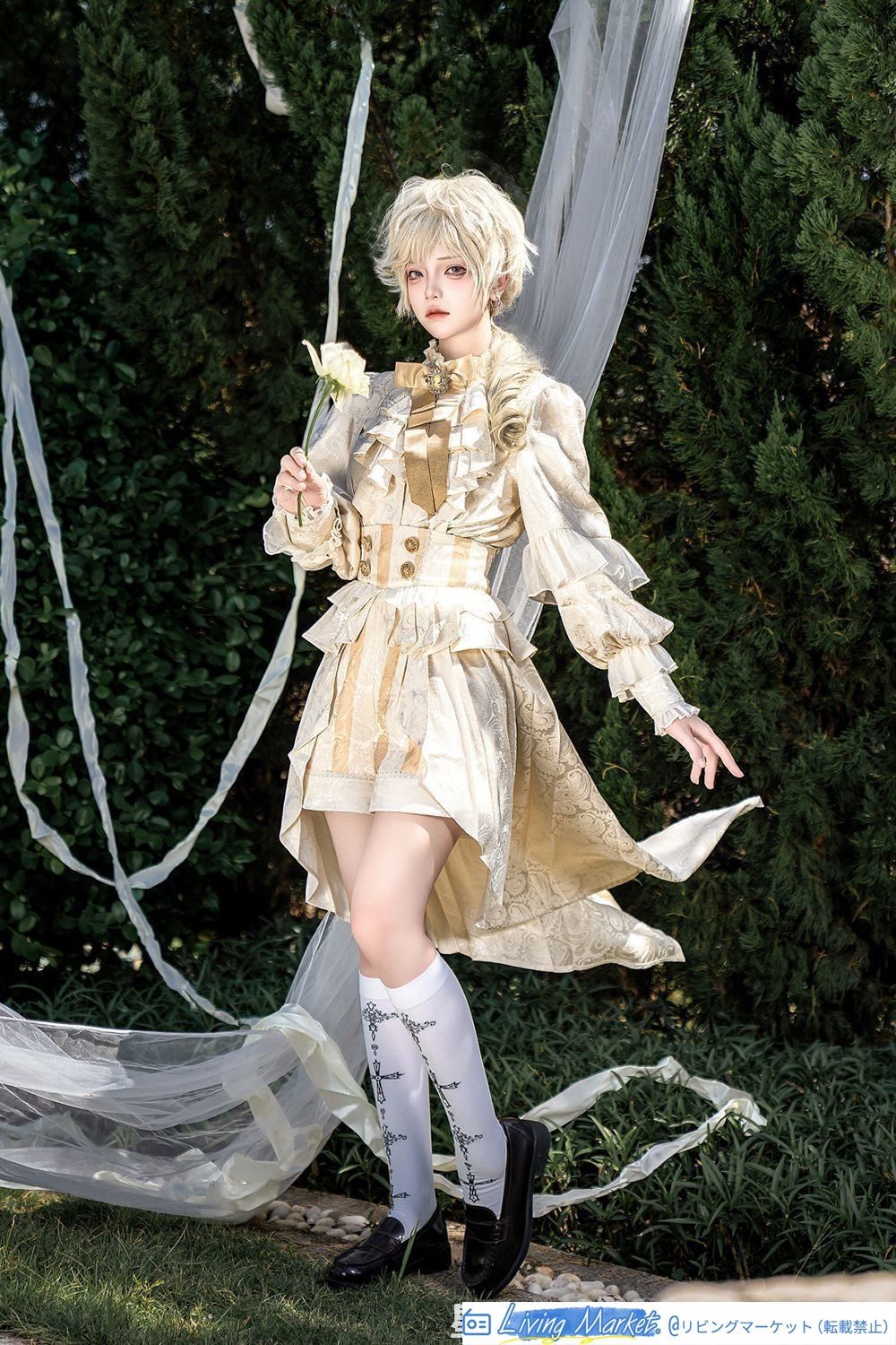 ロリータゴシック風 王子様コスチューム 高級感あふれる 貴族スタイル 春秋用セットアップ 背中ベルト付き フリーサイズ CS629P199