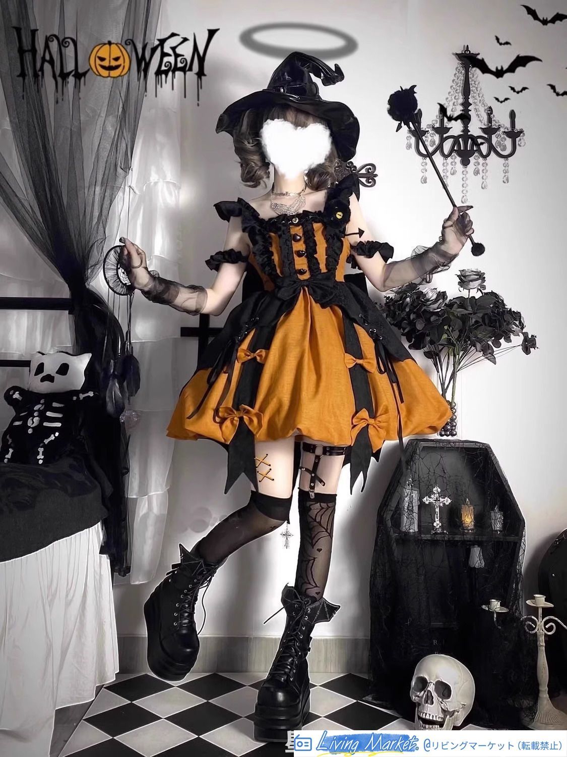 クリスマス 新年の戦闘服 南瓜色 小魔女 魔法テーマ JSK ロリータ風 プリンセスドレス サイズ調整可能 パーティー＆テーマイベントに最適 高品質 プレゼントにもおすすめ CS629P070
