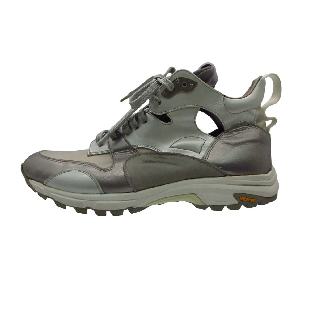 AlfredoBannister Alfred Bannister sneakers leather lace up shoes metallic silver 42 27cm mens [pre]
