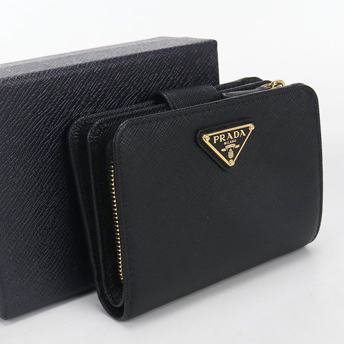 PRADA プラダ サフィアーノトライアングル 1ML018 二つ折り財布 カーフスキン【中古】 レディース 47,988円